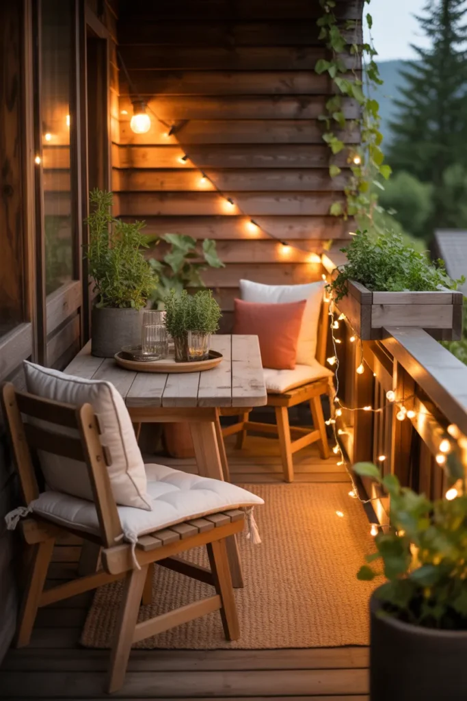 Rustic Wooden Balcony Touch