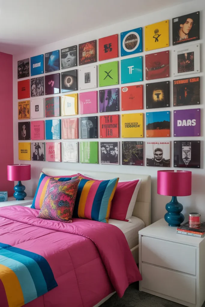 Make a Teen Room Pop with Colorful Album Décor