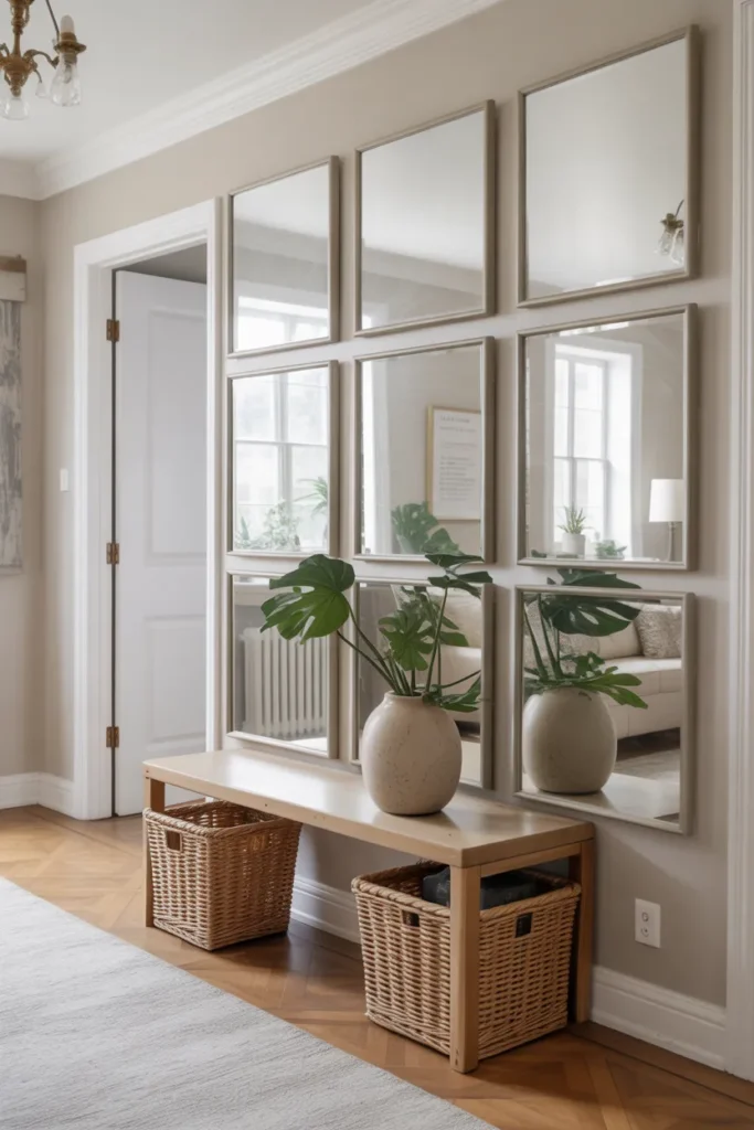 Mirror Wall for Entryway Brightness