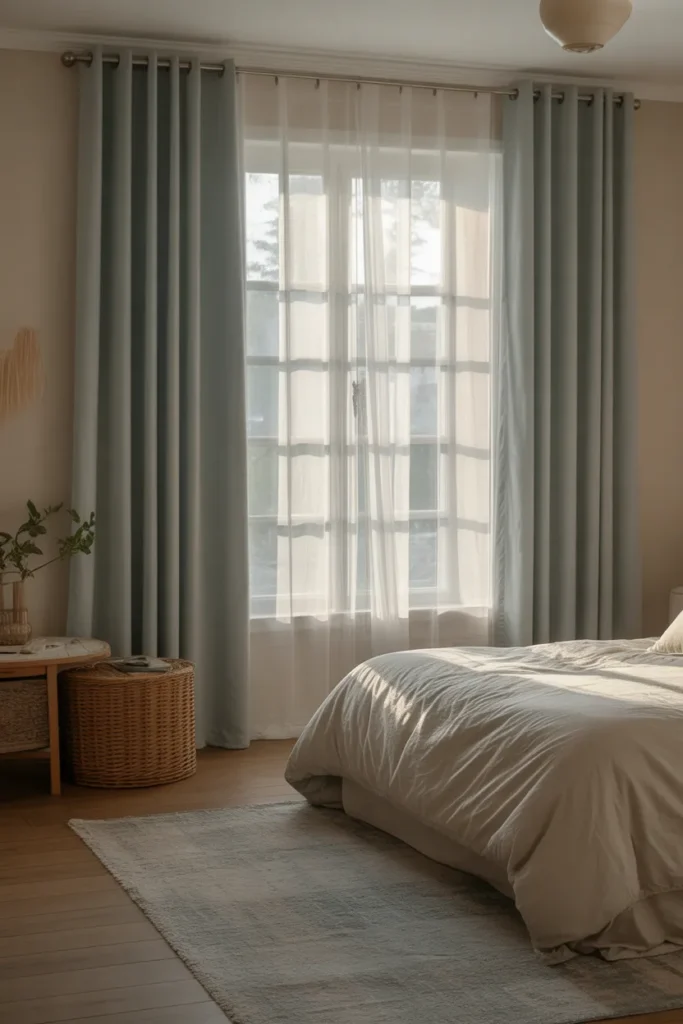 Blue Curtains for Soft Lighting