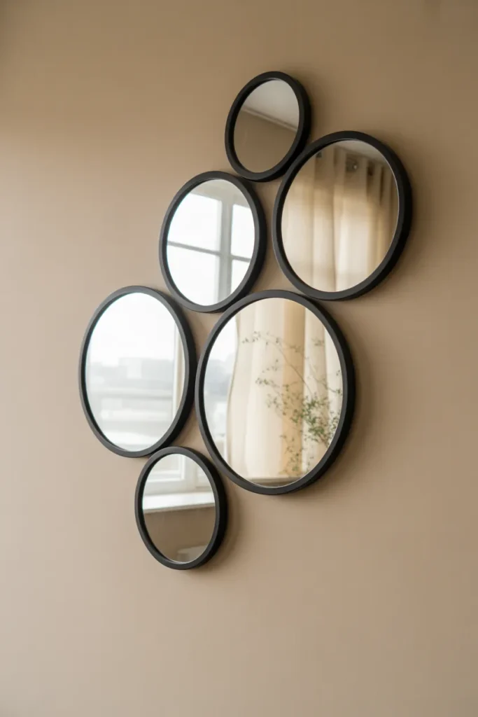 Round Mirror Cluster Wall