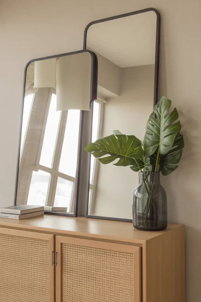 Black Frame Mirror for Bold Contrast