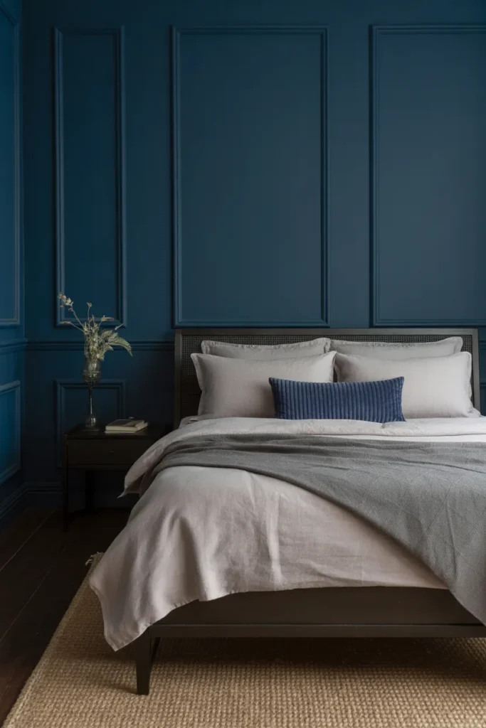 Indigo Bedroom with Moody Atmosphere