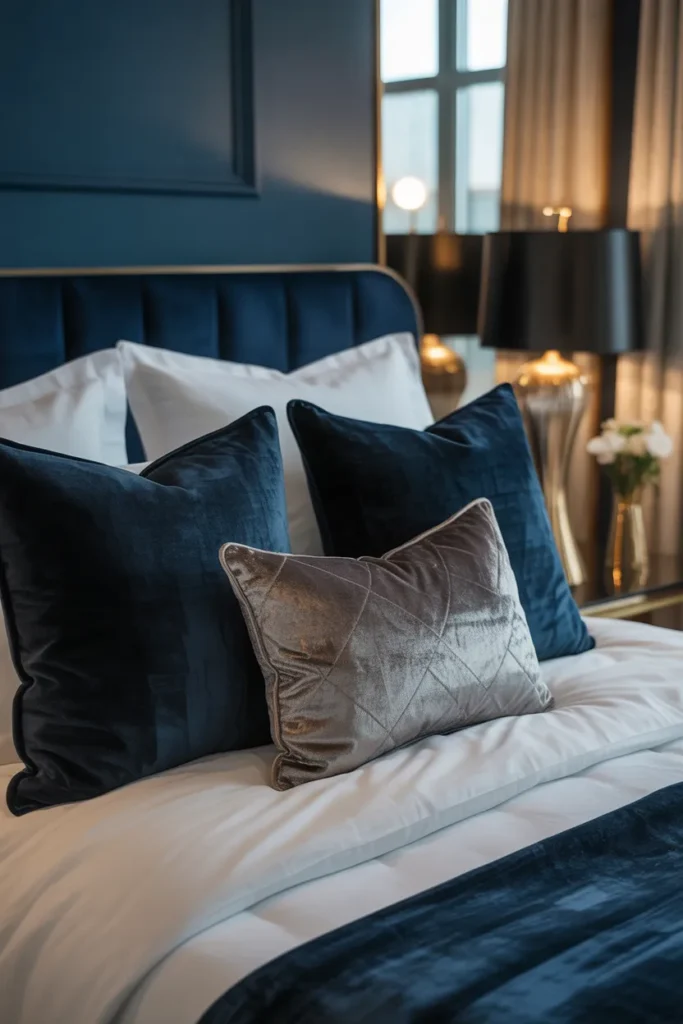  Navy Bedroom with Velvet Accents