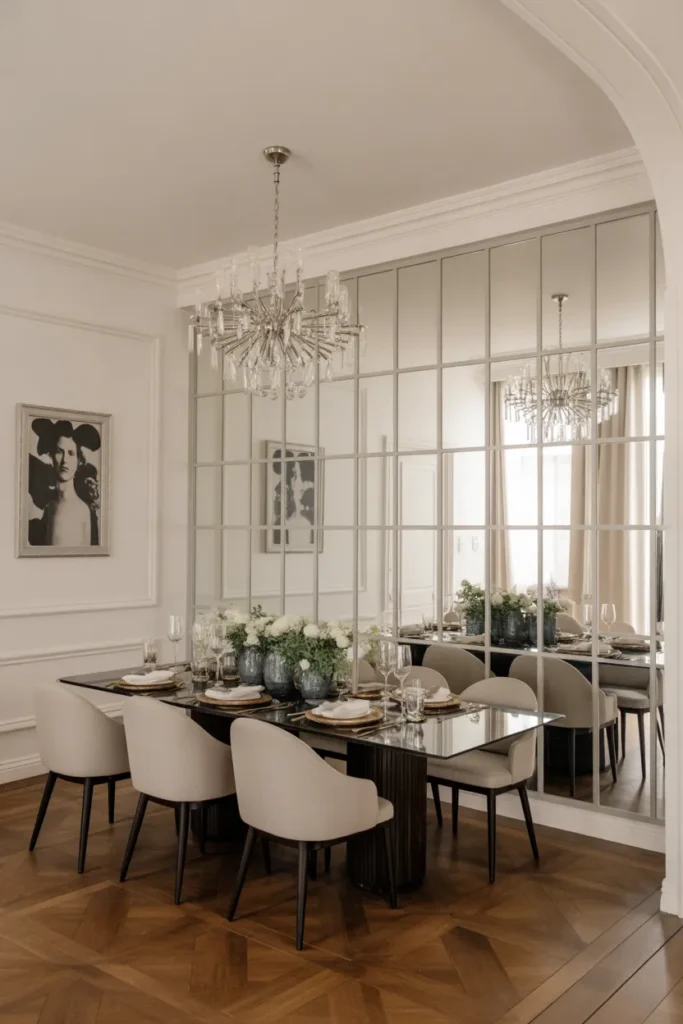 Mirror Wall in the Dining Area