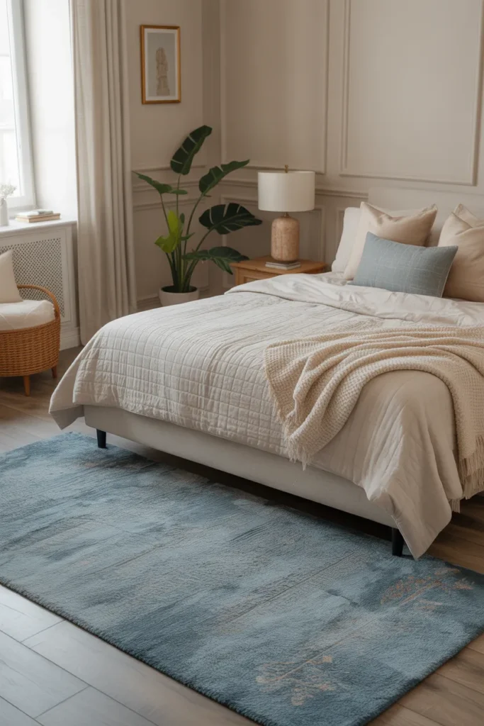 Soft Blue Rug for Warmth and Comfort
