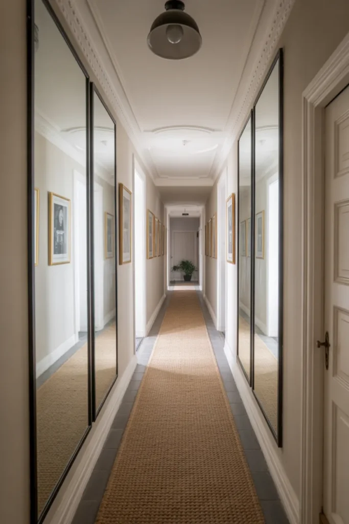 Mirror Wall for Narrow Hallways