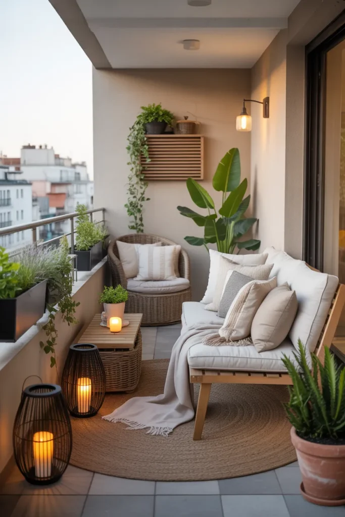 All-Season Cozy Balcony Setup
