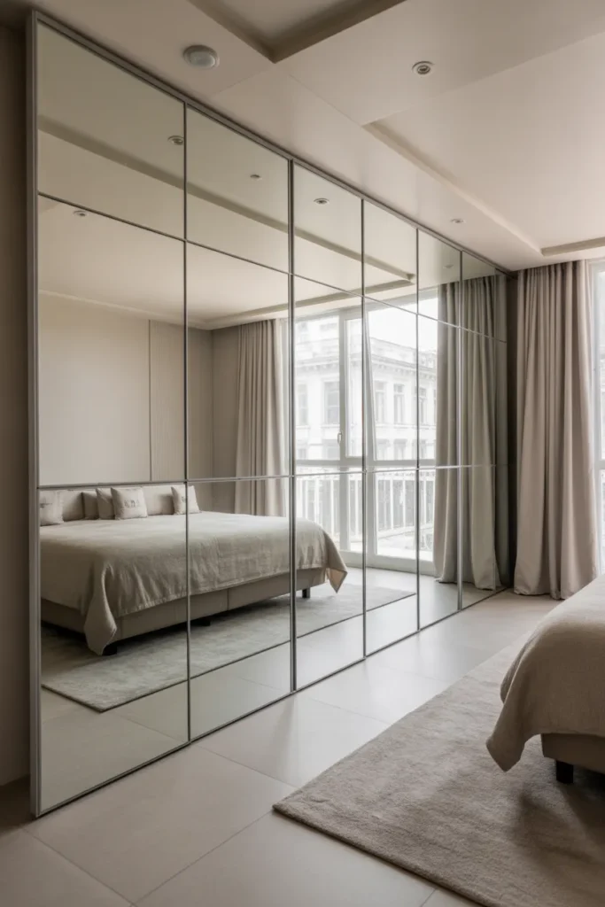 Floor-to-Ceiling Mirror Accent Wall