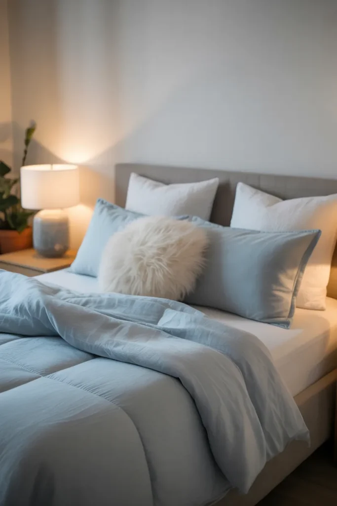 Light Blue and White Bedding Combo