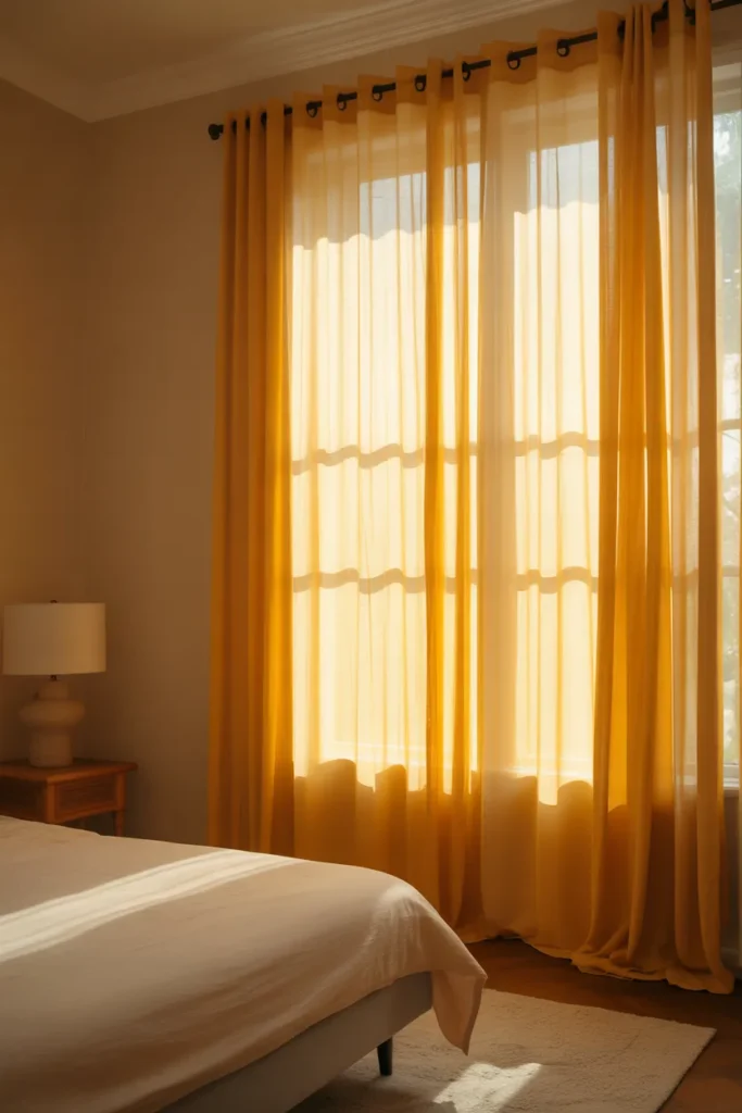 Yellow Curtains that Bring Soft Sunshine Indoors