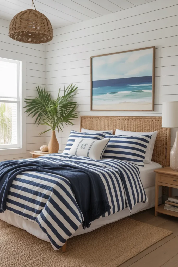   Coastal Navy Blue Bedroom