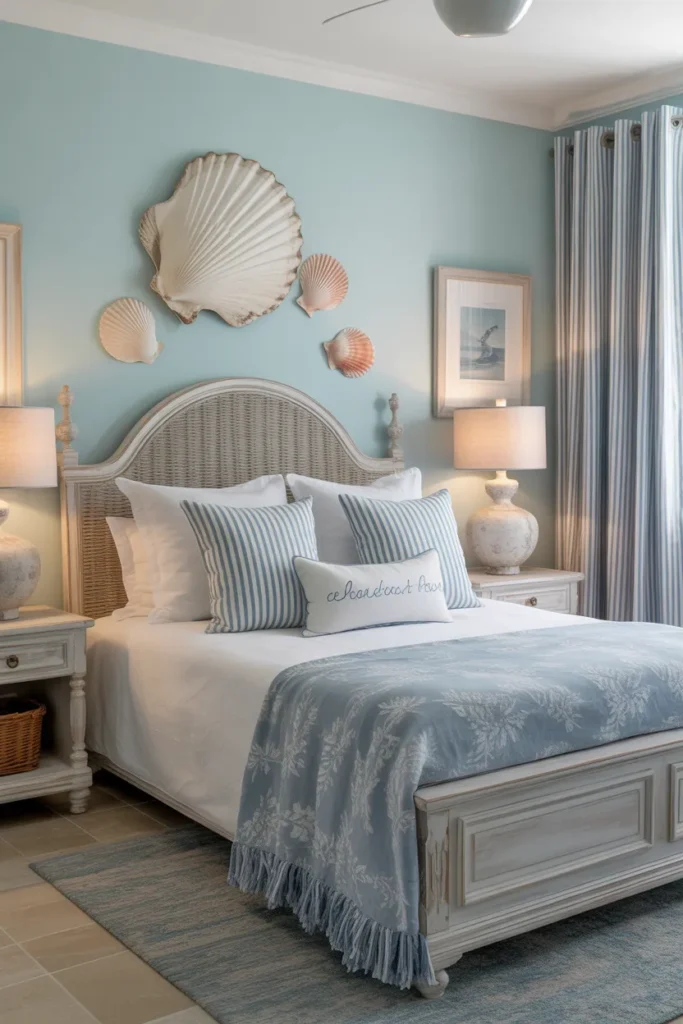 Ocean-Inspired Coastal Blue Bedroom