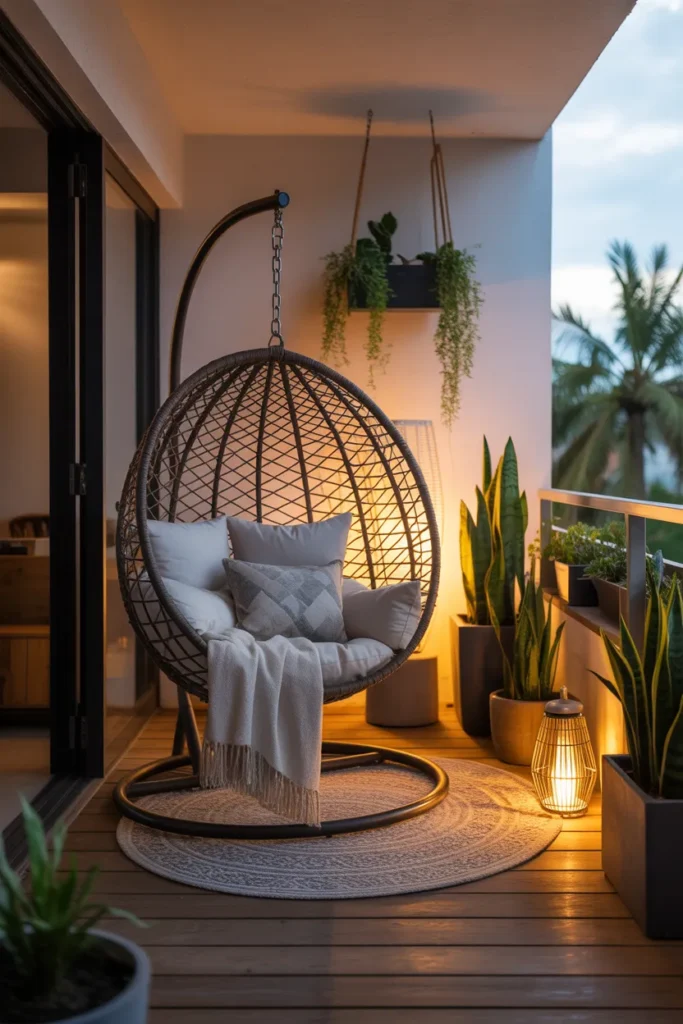 Hanging Chair Balcony Retreat