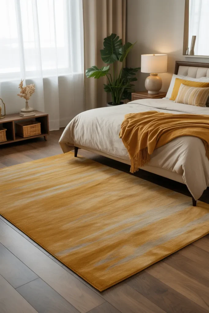 Mustard Yellow Area Rug for Warmth and Character
