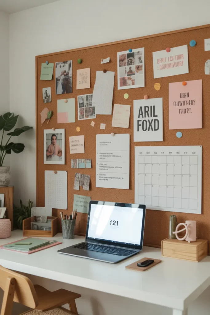 Cork Board Wall for Functional Style