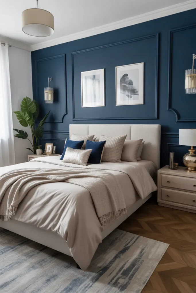  Navy Blue Accent Wall Bedroom