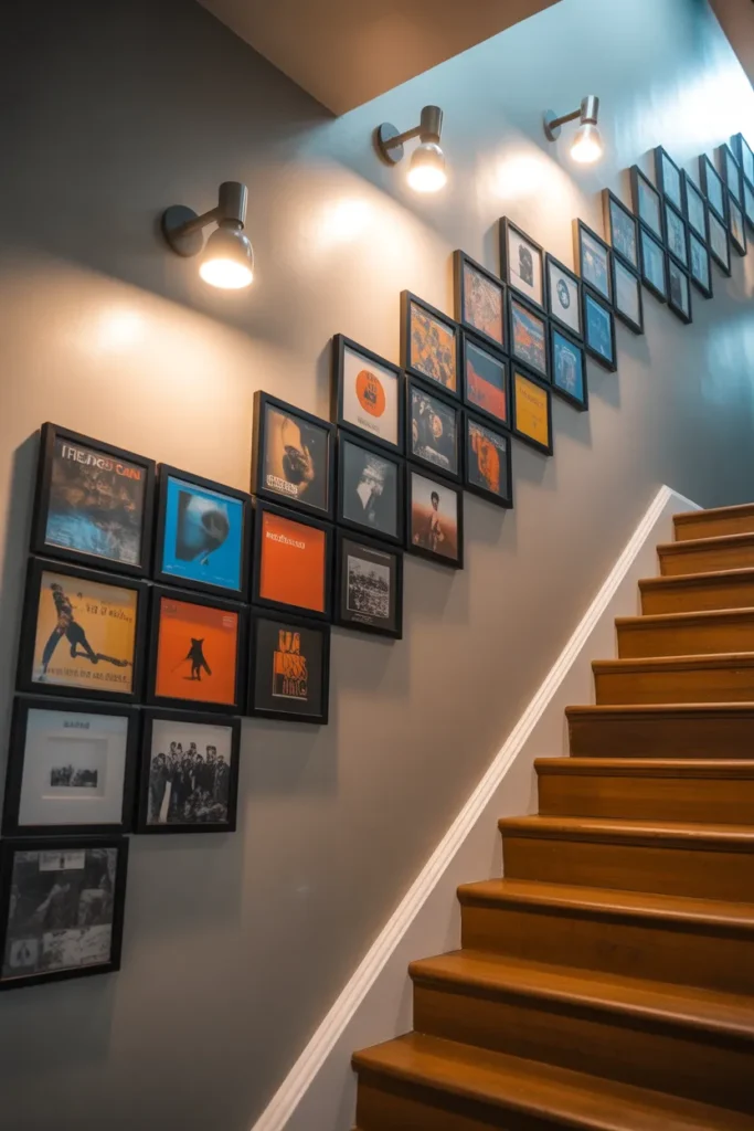 Decorate a Staircase Wall with Albums