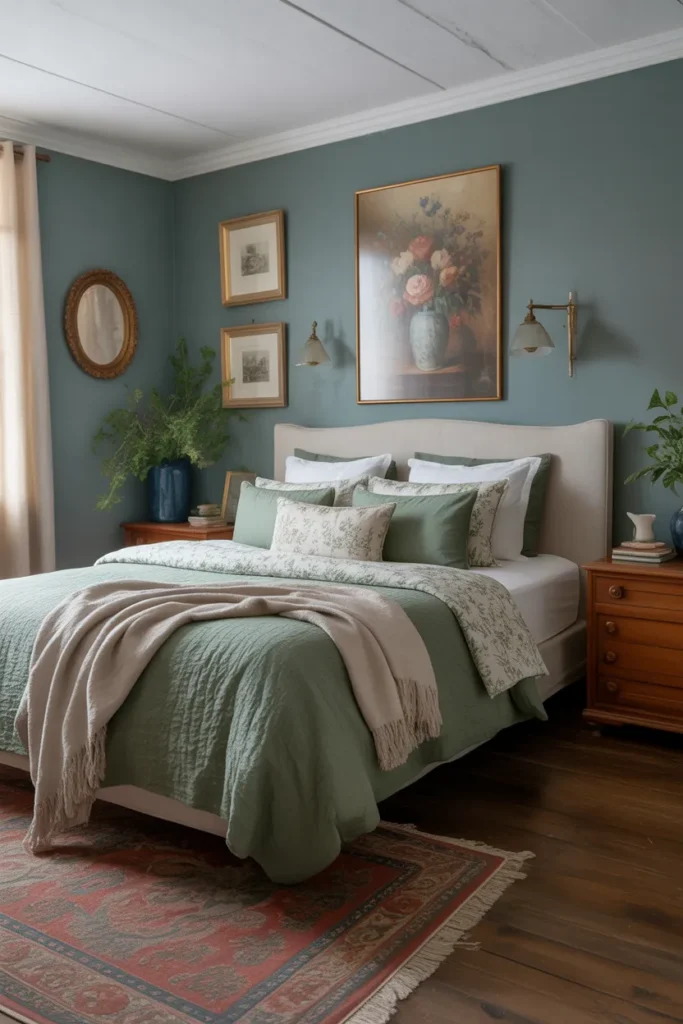 Forest Green & Dusty Blue Cottage Charm