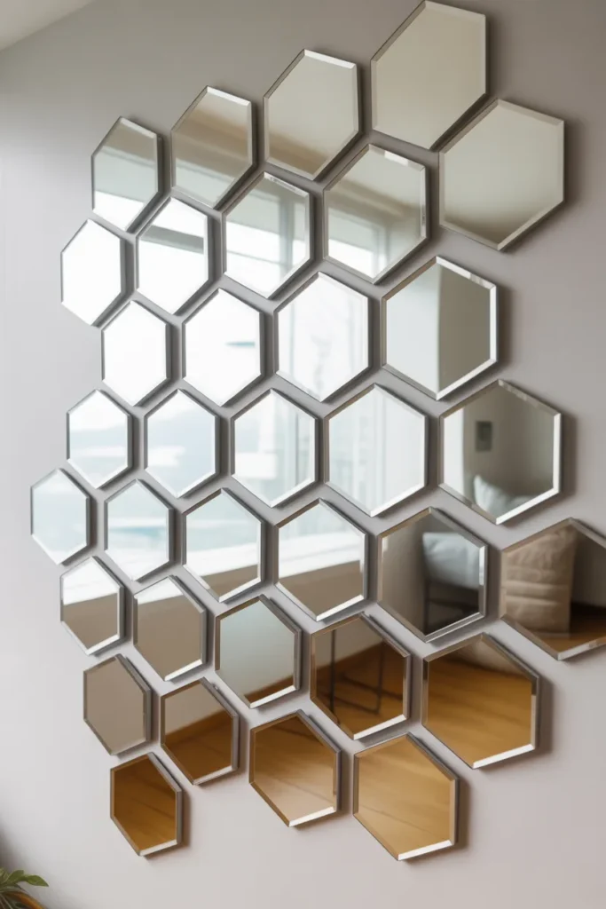 Hexagon Mirror Tiles for Modern Style