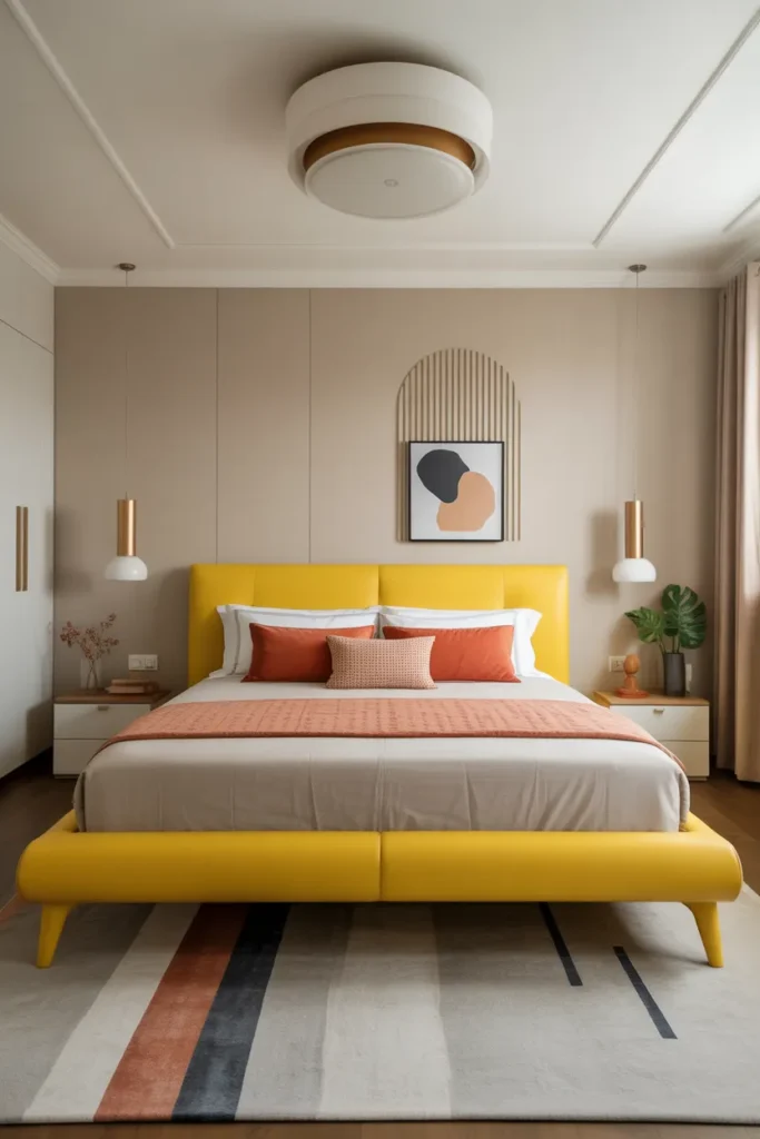 Yellow Bed Frame for a Playful and Modern Twist