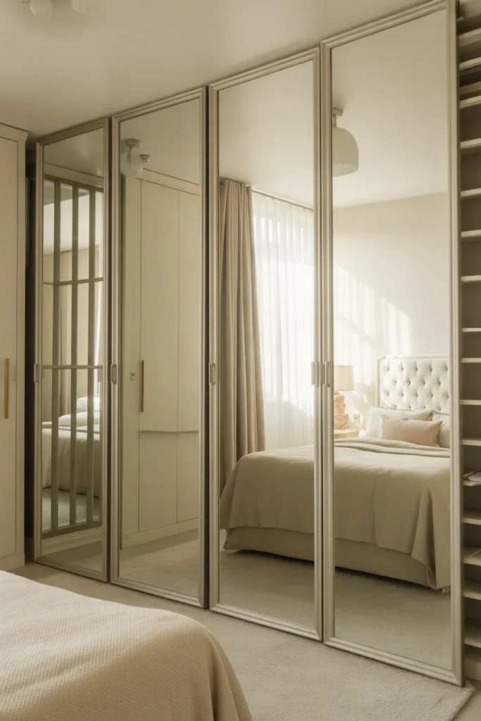 Full-Length Mirror Wall in Bedroom
