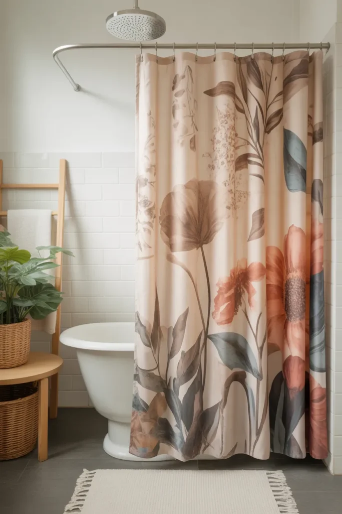 Boho Floral Shower Curtain