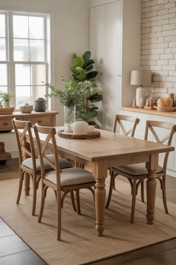 Classic Solid Wood Farmhouse Table