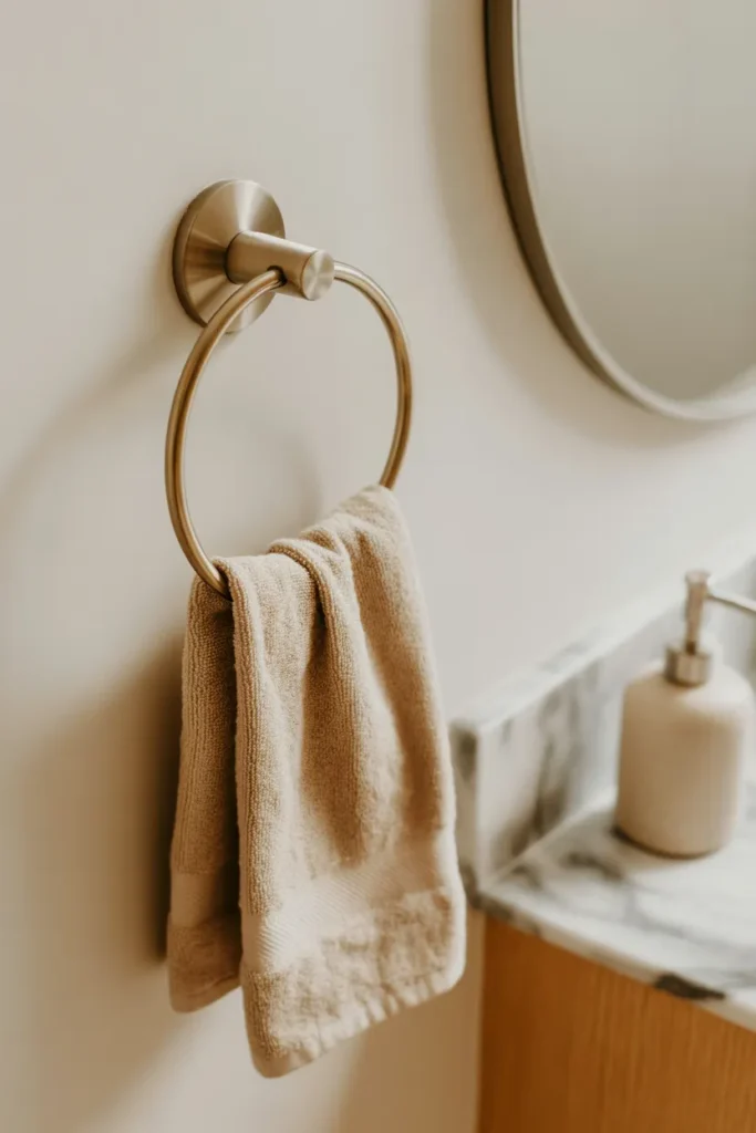 Minimalist Brass Ring Towel Holder