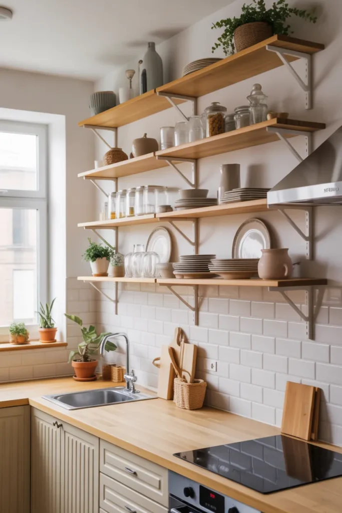  Use Open Shelving to Create an Airy Look