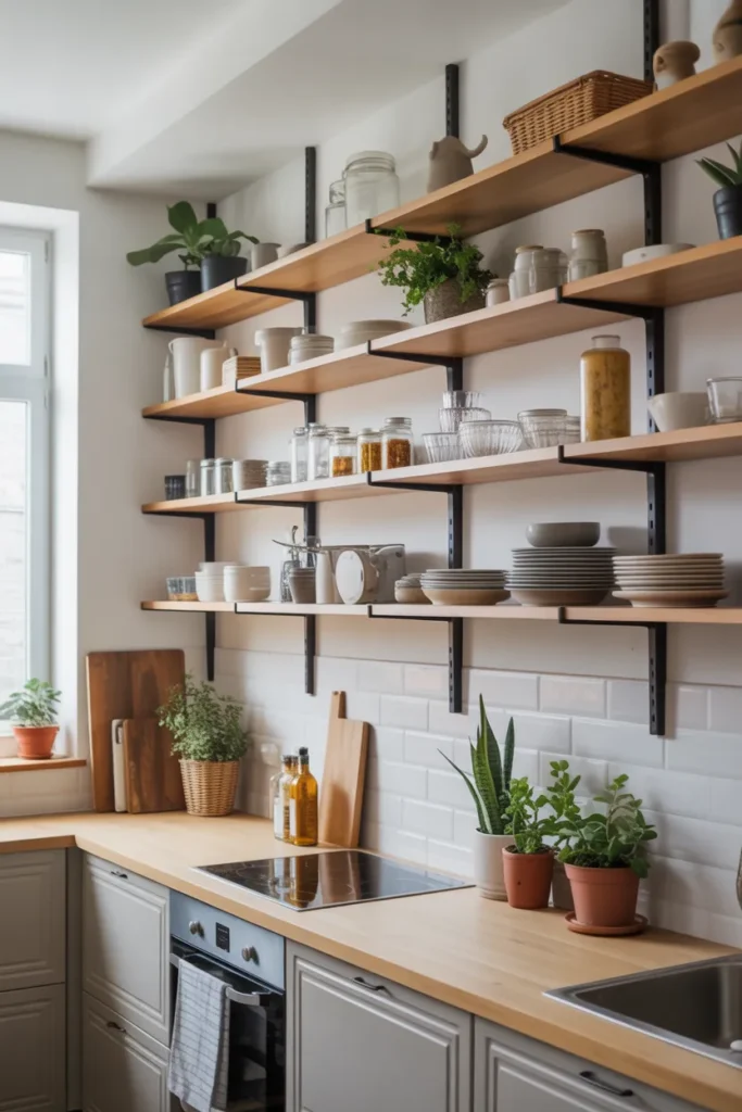 Use Vertical Wall Shelves to Maximize Space