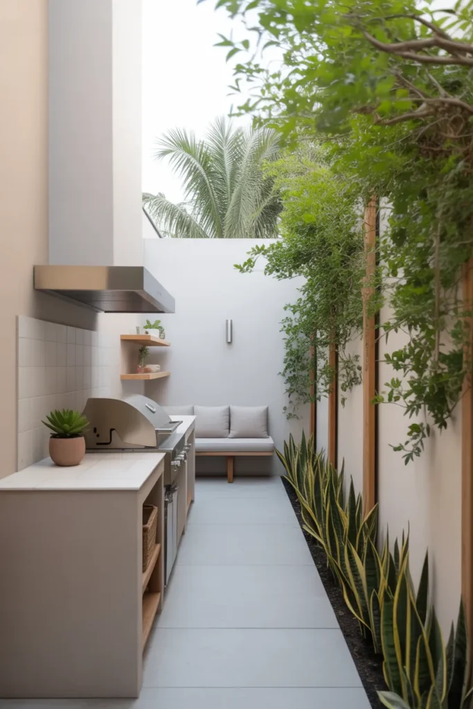 Narrow Side-Yard Kitchen