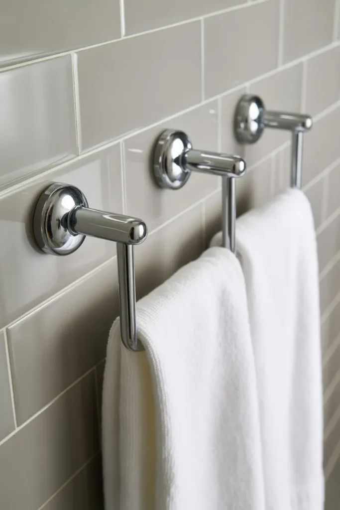 Sleek Stainless Steel Towel Hooks