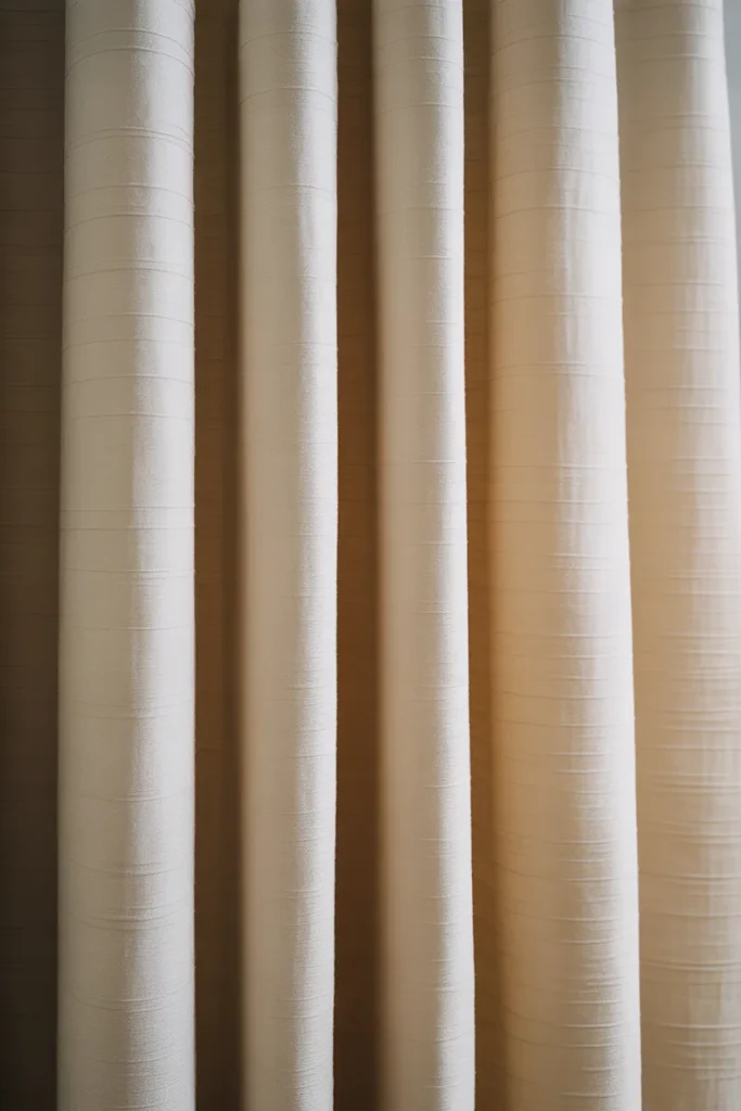 Neutral Textured Fabric Shower Curtain