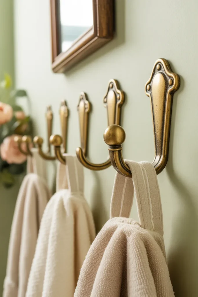 Vintage Brass Hook Rack