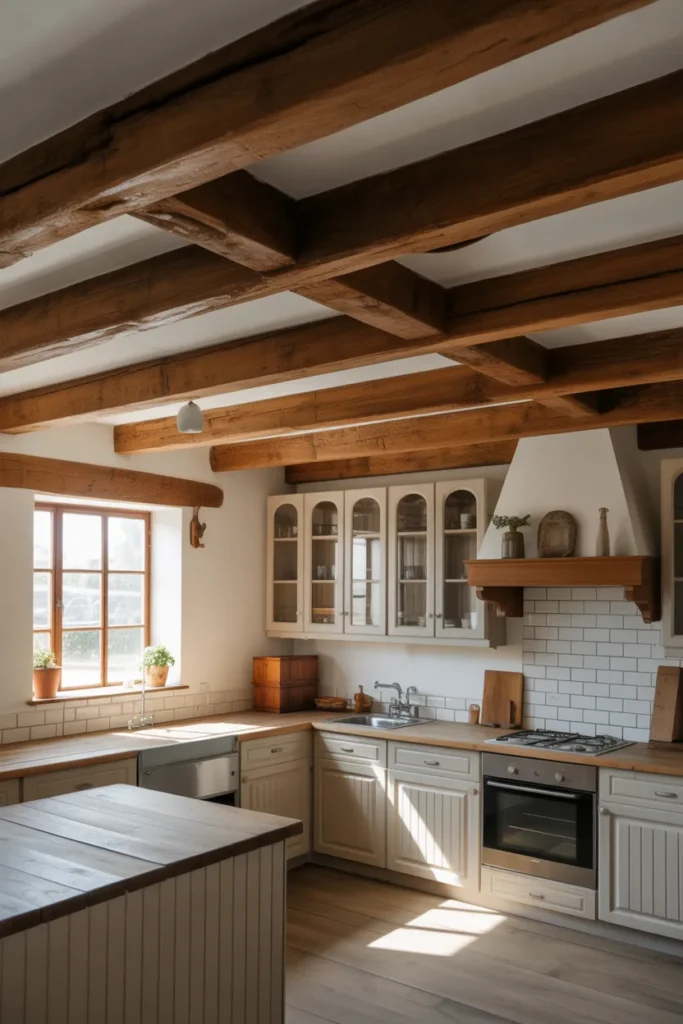 Exposed Wooden Ceiling Beams
