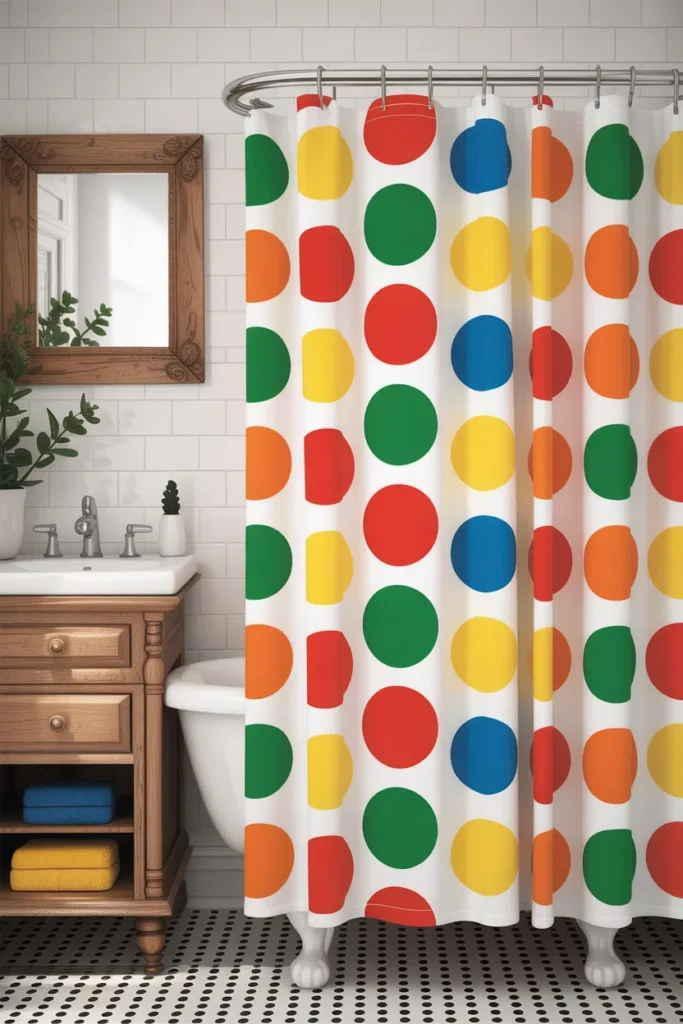 Fun Polka Dot Shower Curtain