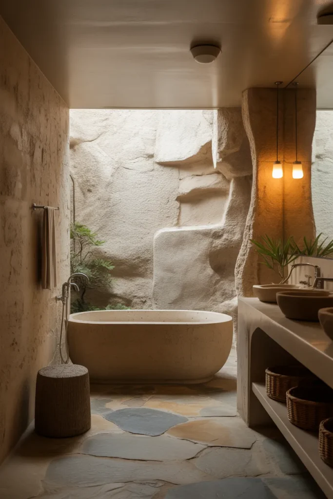 Natural Stone Bathroom with Tub