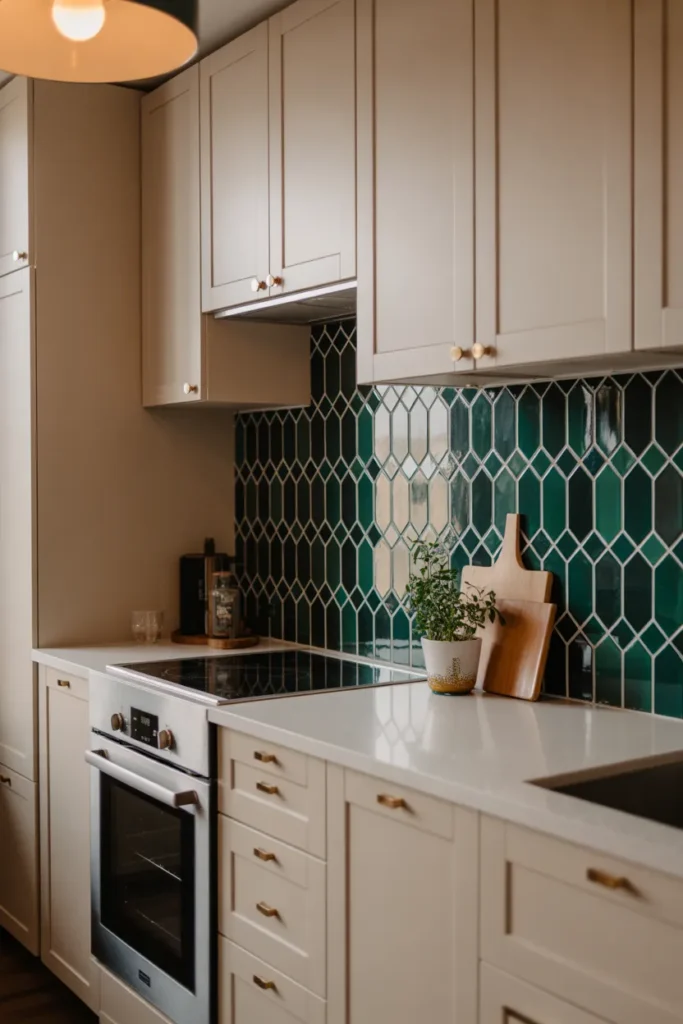  Small Modern Kitchen with Statement Backsplash