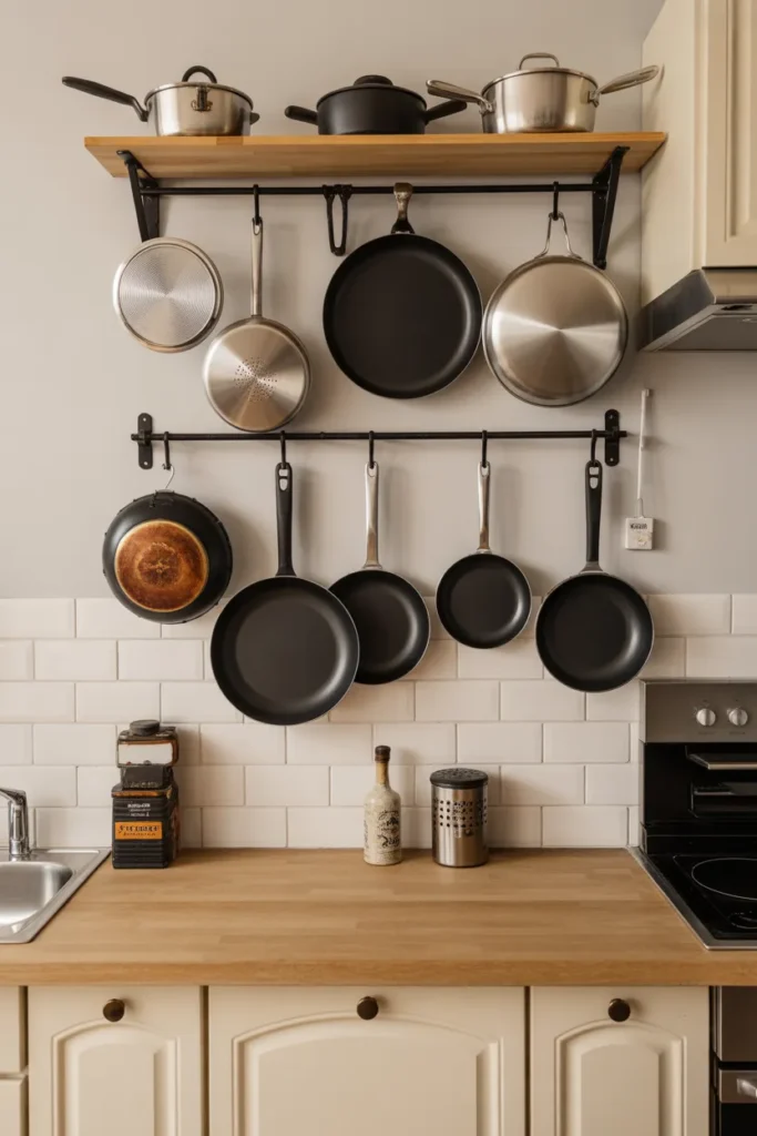 Hang Pots and Pans on a Wall Rack