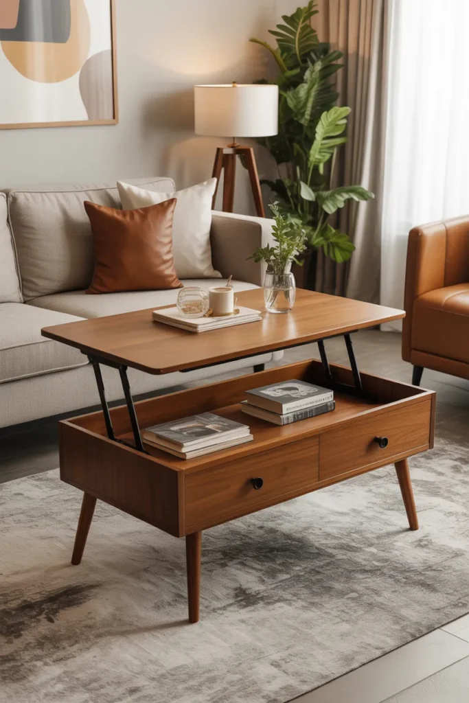   Mid Century Lift-Top Coffee Table