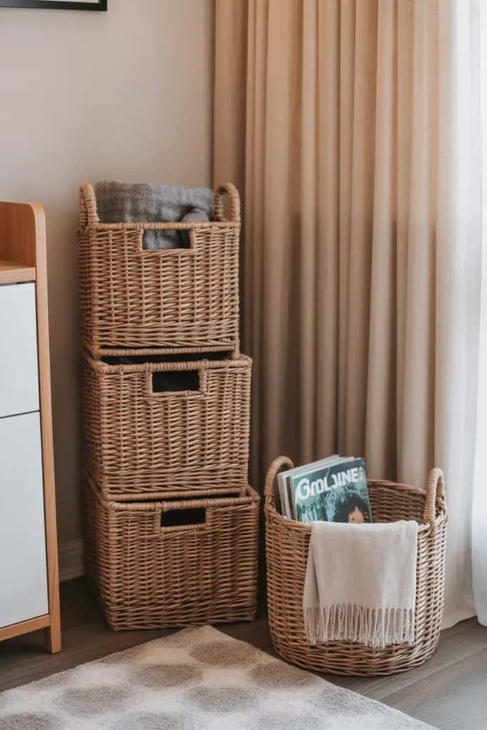 Use Decorative Baskets for Storage
