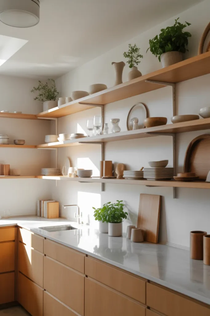 Floating Shelves Instead of Upper Cabinets