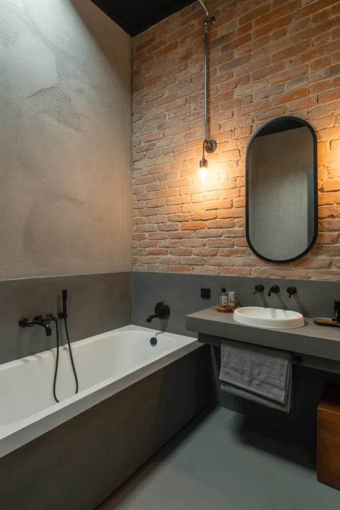 Industrial Bathroom with Tub