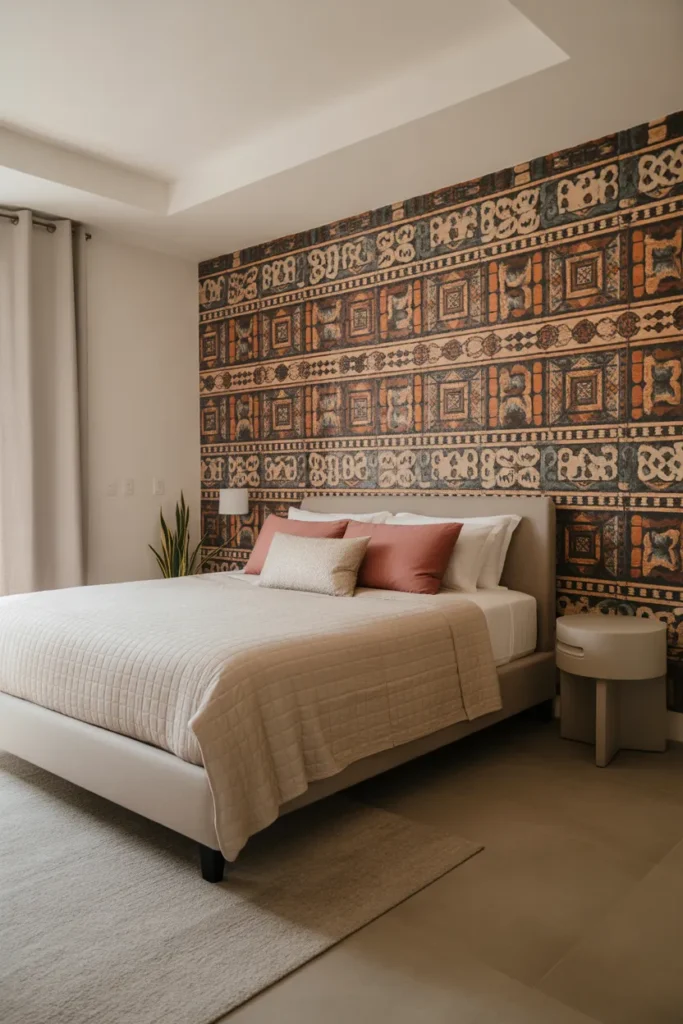 Mexican-Inspired Modern Bedroom Accent Wall