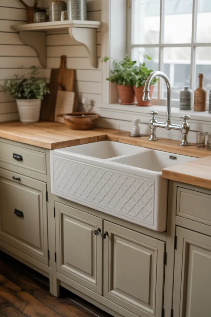 Farmhouse Sink with Decorative Front Panel