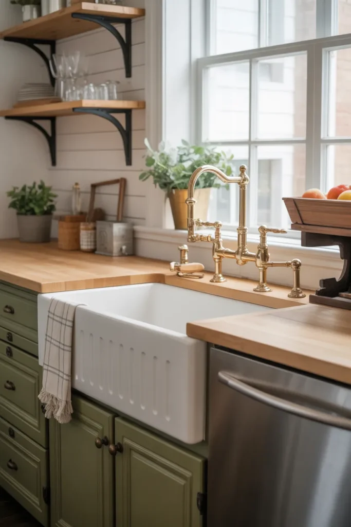 Farmhouse Sink with Mixed Metal Accents