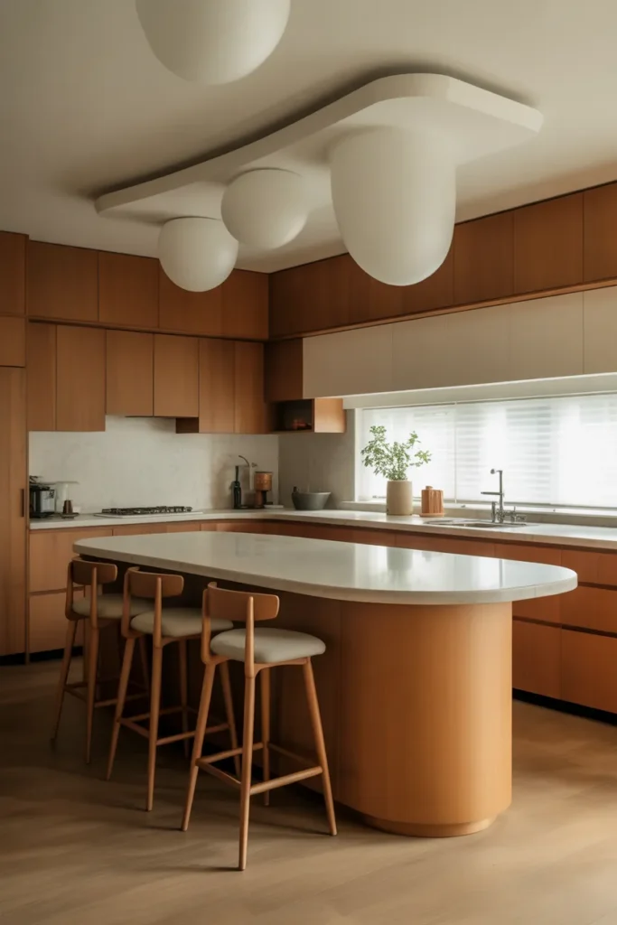  Mid Century Kitchen With Curved Edges