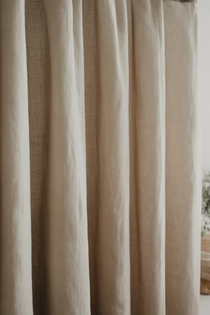 Soft Neutral Linen Shower Curtain