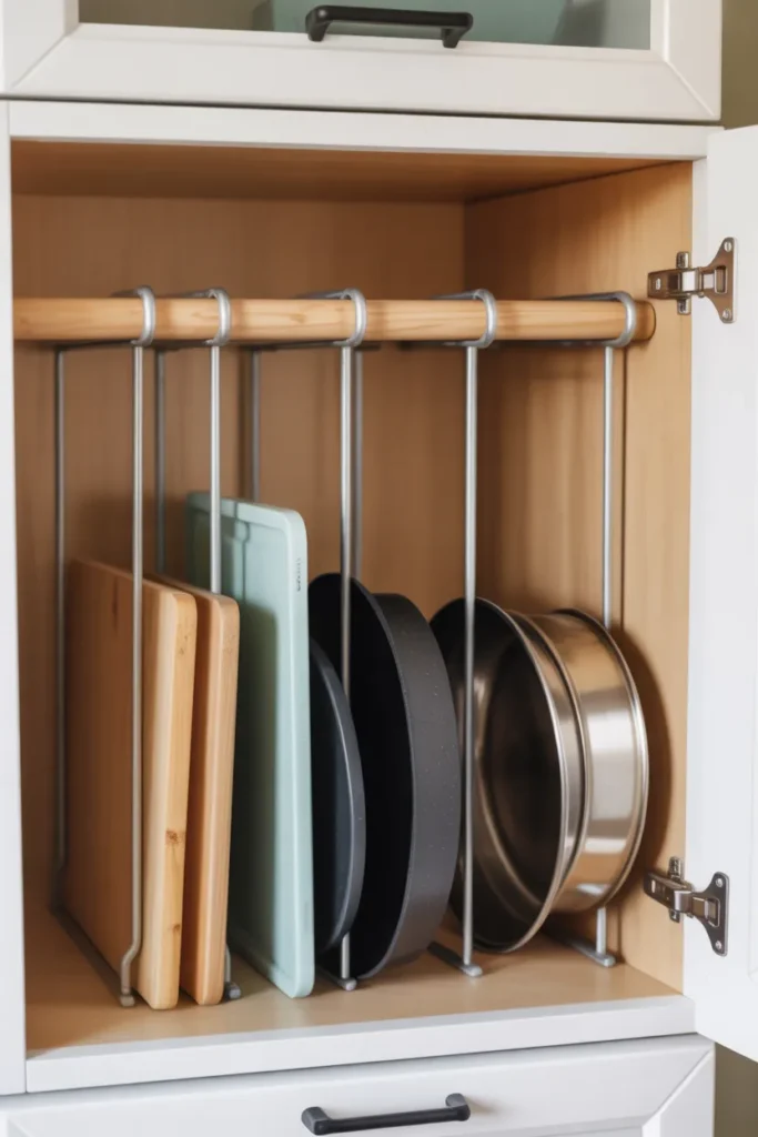 Use Tension Rods Inside Cabinets